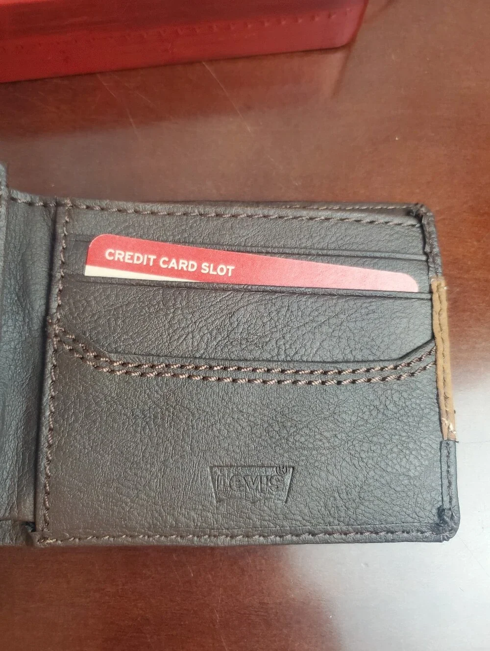 Vintage Levi's Men's Tan And Black Bi-fold Wallet NIB